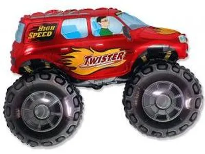 Zdjęcie produktu dla Balon foliowy Samochód TWISTER czerwony 61cm Flexmetal