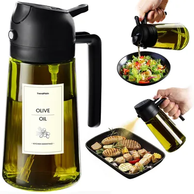 Produktbild von Öldispenser – 470 ml – Glas – BPA-frei – Hitzebeständig – Schwarz