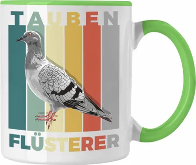 Produktbild von Trendation - Taubenzüchter Geschenk Zaubenzucht Zubehör Tauben Tasse Lustiger Spruch Taubenflüsterer Becher (Grün)