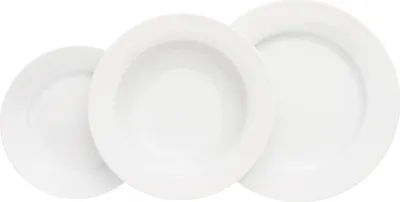 Image de Set d'assiettes, blanc, porcelaine tchèque, Thun, Jana, 18 pièces