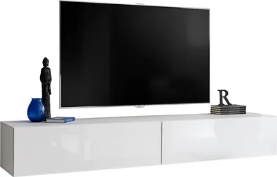 Obrázok produktu pre Extreme Furniture T34-200 TV Skrinka | Dve Závesné Skrinky (2x 100cm) s Dvoma Dverami | Biely Korpus & Biele Predné Časti