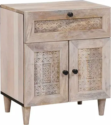 Image de Table de chevet Blanc 50 x 33 x 60 cm Bois d'ingénierie