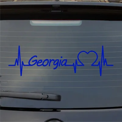 Produktbild von Heckscheibenaufkleber Georgia Herzschlag Puls Staat State USA Liebe 55x16 cm Dunkelblau Auto Aufkleber Sticker