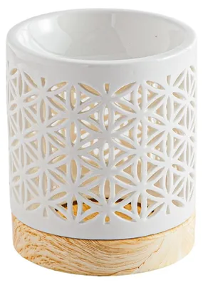 Image de Brûleur de parfum céramique - Fleur de Vie - 50 ml - H 10,5 cm