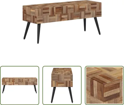 Produktbild von The Living Store Sitzbank 110x35x45 cm Recyceltes Massivholz Teak