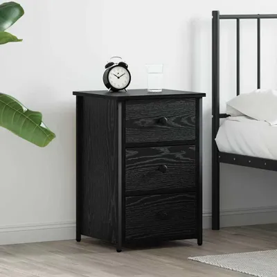 Productafbeelding van Maison Exclusive - Nachtkastje met lades, zwarte eikenlook, 40 x 36 x 60 cm