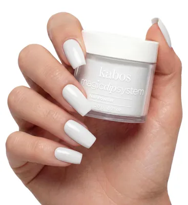 Zdjęcie produktu dla Kabos Magic Dip System – proszek do zanurzania na paznokcie 002 Classic White 20 g