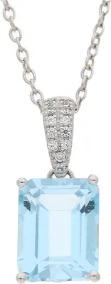 Produktbild von JuwelmaLux Anhänger 375/000 (9 Karat) Weißgold mit Blautopas und Zirkonia JL30-02-1438