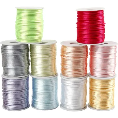 Produktbild von Creativ Company Satinschnur Pastell 2mm 10 Farben Bastelset