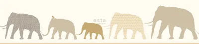 Produktbild von ESTAhome XXL-Tapetenbordüre Elefanten Beige 430 x 50 cm