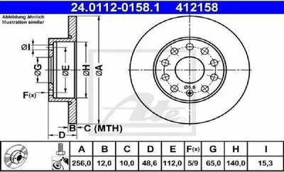 Produktbild von ATE Bremsscheiben (2 Stück)  24.0112-0158.1