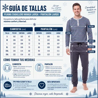 Imagen del producto de Pijama de algodón para hombre de Kisses&Love, modelo KLP4, con mangas largas