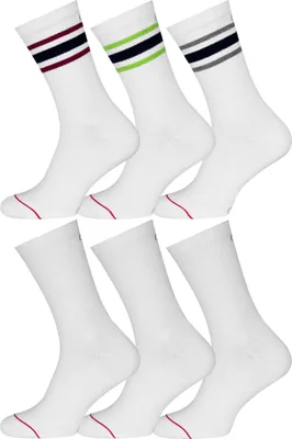 Produktbild von Retro Sport und Freizeit Socken Uni mit Farbstreifen weiss 43-46