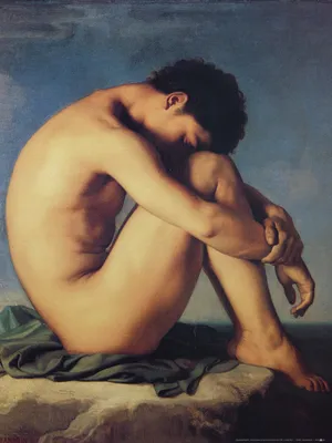 Produktbild von Hippolyte Flandrin Kunstdruck Bild - Jüngling Am Meeresufer, 1836 (80 x 60 cm)