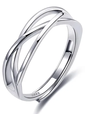 Produktbild von Silberringe Ringset Fingerring - 925 Sterlingsilber - Verstellbar - Mit Zirkonia - Für Damen