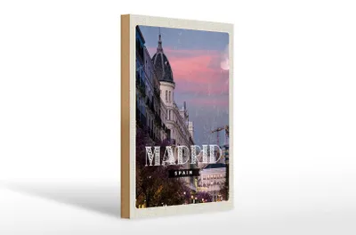 Produktbild von Holzschild Reise 20x30cm Madrid Spain Architektur Reiseziel