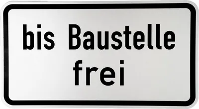 Produktbild von ORIGINAL Verkehrsschild Nr. 1028-31 bis Baustelle frei nach StVO und RAL-Gütebedingungen Verkehrszeichen Schild Straßenschild Zusatzschild Straßenschilder Verkehrsschild Straßenzeichen Straße