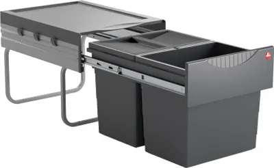 Produktbild von Hailo Abfallsammler 3641522 Raumspar-Tandem 2x 18 Liter dunkelgrau