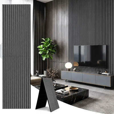 Produktbild von Eikuavons 1 Stück faltbares Akustikpaneel in Holzoptik mit Filz, 240 x 60 cm, Silbereiche