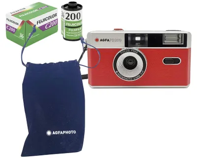 Image de Kit d'appareil photo argentique 35 mm AgfaPhoto (pellicule couleur + batterie)