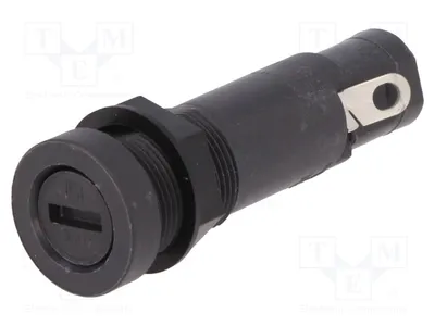 Image de 1 douille cylindrique pour fusibles de 10A, dimensions 5x20mm, pour boîtier de fusibles référence 0031.1753
