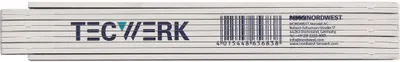 Produktbild von TECWERK Gliedermaßstab L 2 m mm/cm EG III Buche weiß rote 10er-Teilung 3 mm