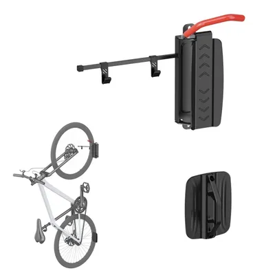 Produktbild von ARLI Fahrrad Wandhalterung mit Aufbewahrungshaken Wandhalter für Fahrrad & E-Bike klappbar schwenkbar mit Rahmenschutz