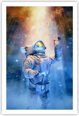 Produktbild von Poster - Poster ohne Rahmen - Astronaut Licht Kosmos - 61x91,5 cm - Wand Bild - Wanddeko - Wandbilder - Kunstposter - Wandposter - Bilder - Kunstdruck - Wanddekoration - Wandbild - P2XPA61x91-4672