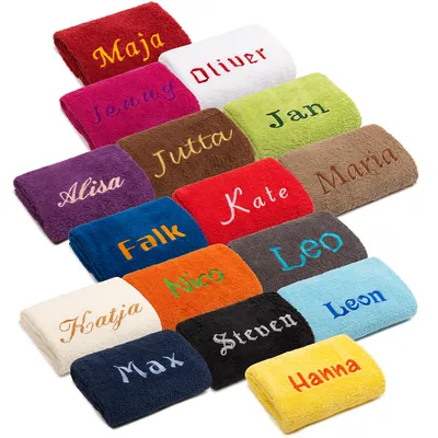 Produktbild von AR Line personalisierte Handtücher – Bestickt mit Namen/Wunschtext besticken, 100% Baumwolle, Duschtuch 70x140 cm in Farbe: Pink
