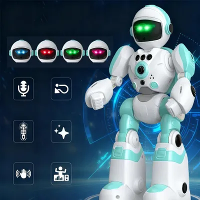 Obrázek produktu pro Dálkově ovládaný robot Dětská hračka RC robot s LED očima a hudbou, RC hračka s senzorem gest pro děti od 6 let