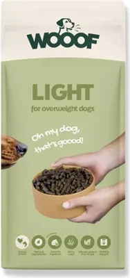 Produktbild von Hundetrockenfutter WOOOF Light 14KG Gepresstes Light-Hundefutter für übergewichtige Hunde leicht verdaulich
