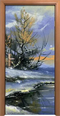 Produktbild von Türposter 90x200 cm Türaufkleber Türtapete Türfolie Klebefolie Wand Wohnkultur Winter Landschaft