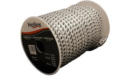 Produktbild von Hollex Ankerleine mit Blei weiß/schwarz 14mm Rolle = 40m