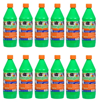 Produktbild von Robbyrob Brennspiritus 12x 1 Liter Schnellanzünder Alkoholreiniger Putzmittel