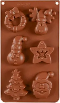 Produktbild von Silikonform Weihnachtsbaum Weihnachtsmann Stern Rentier Schneemann