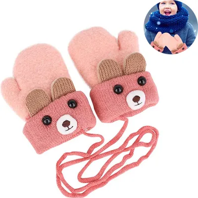 Produktbild von Paar warme Winterhandschuhe für Kleinkinder und Kinder, dick mit Fleece gefüttert, Skihandschuhe