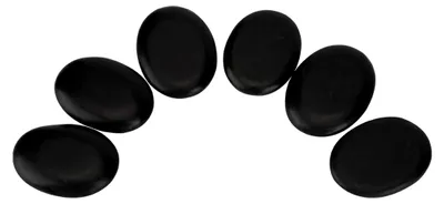 Produktbild von Set mit 12 Hot Stone Massage Steinen aus natürlichem Basalt