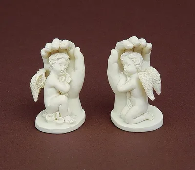 Produktbild von Engel 2er-Set Schutzengel Polyresin H 6,5cm B 4 cm creme 2 er Set