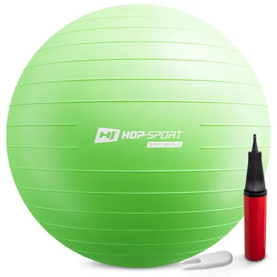 Produktbild von Hop-Sport Gymnastikball inkl. Ballpumpe, 75cm, Maximalbelastbarkeit bis 100kg, Fitnessball ideal für für Yoga Pilates, Balance - Grün HS-R085YB