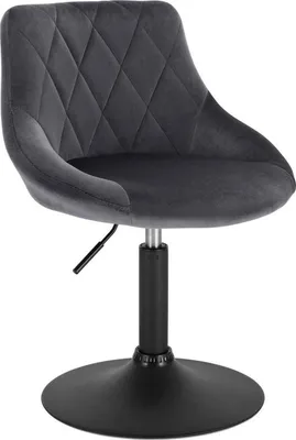 Produktbild von BoltEdge Barhocker Industrial – Samt – Höhenverstellbar 66–82cm – Mit Rückenlehne – Dunkelgrau – Küche & Bar – 1 Stück