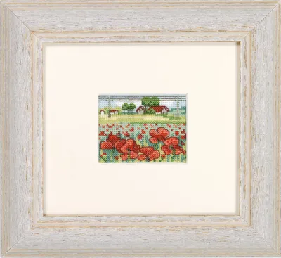 Produktbild von Permin Kreuzstich Stickpackung "Mohn-Feld", Zählmuster, 14x12cm