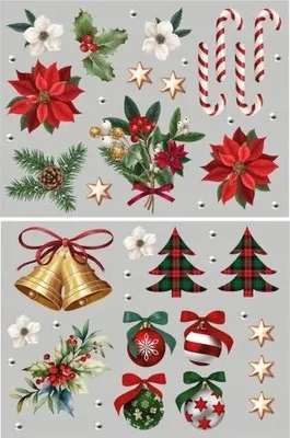 Image de Décorations de Noël Autocollants de fenêtre électrostatiques Mix Noël