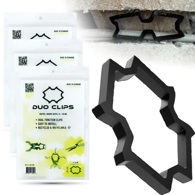 Immagine prodotto di DUO CLIPS 3-Pack Supporto universale per cavi da 22-50 mm 300 pezzi | clip per cavi, fissaggio per cavi, clip per cavi, supporto per cavi e tubi