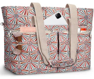 Image de Grand sac de plage pliable avec fermeture éclair et plusieurs compartiments