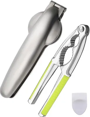 Obrázek produktu pro Sada na otevírání kaštanů a ořechů Unyqoos®, nerezová ocel 304 a zinková slitina, vhodná do myčky, ergonomické kleště a robustní louskač na kaštany a vlašské ořechy