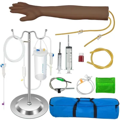 Immagine prodotto di Braccio scientifico per iniezione - Addestramento all'iniezione endovenosa - Braccio completo per iniezione endovenosa - Modello per addestramento in marrone