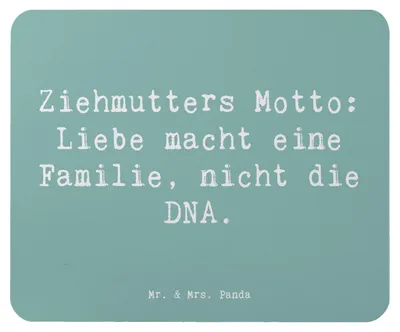 Produktbild von Mr. & Mrs. Panda Mauspad Spruch Ziehmutter Liebe - Meeresbrise - Geschenk, Jubiläen, pc mausunterlage, Mousepad, Mouse Pad, Fürsorge, laptop, Stiefmutter, Bonusmutter