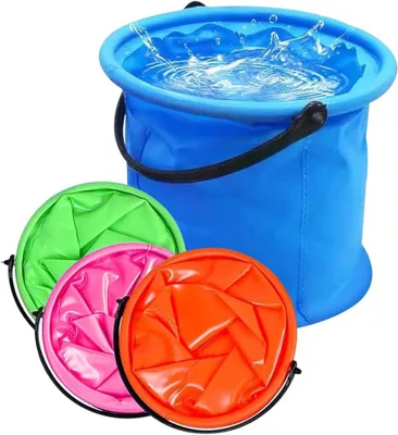 Produktbild von Faltbarer Eimer 4er Set 2L Strand Wassereimer Tragbar Camping Kotzeimer.