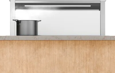 Produktbild von Klarstein Royal Flush Eco Downdraft Dunstabzugshaube - A++ Energieeffizient, 720 m³/h Abluft, Touch-Bedienfeld, LED-Beleuchtung, Edelstahl & Glas, 52 dB Geräuschpegel