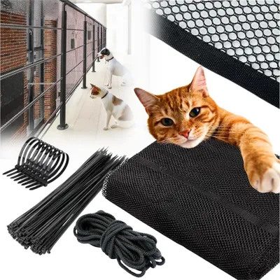 Immagine prodotto di Rete da balcone per scale per cani e gatti, rete di sicurezza, 300 cm, nero